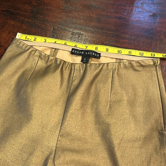 Ralph Lauren Black Label Genuine Lamb Leather Pants Bonded Metallic Gold 8 - Picture 9 of 9